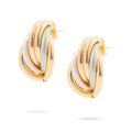ZENA Pastel Şeritli Gold Oval Halka Küpe