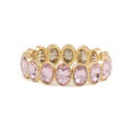 ZENA Oval Pembe Taşlı Gold Bileklik