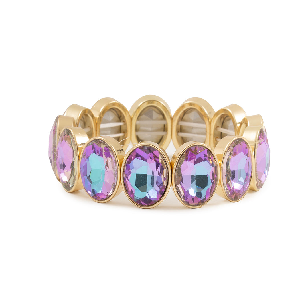 ZENA Pembe Aurora Oval Taşlı Gold Bileklik