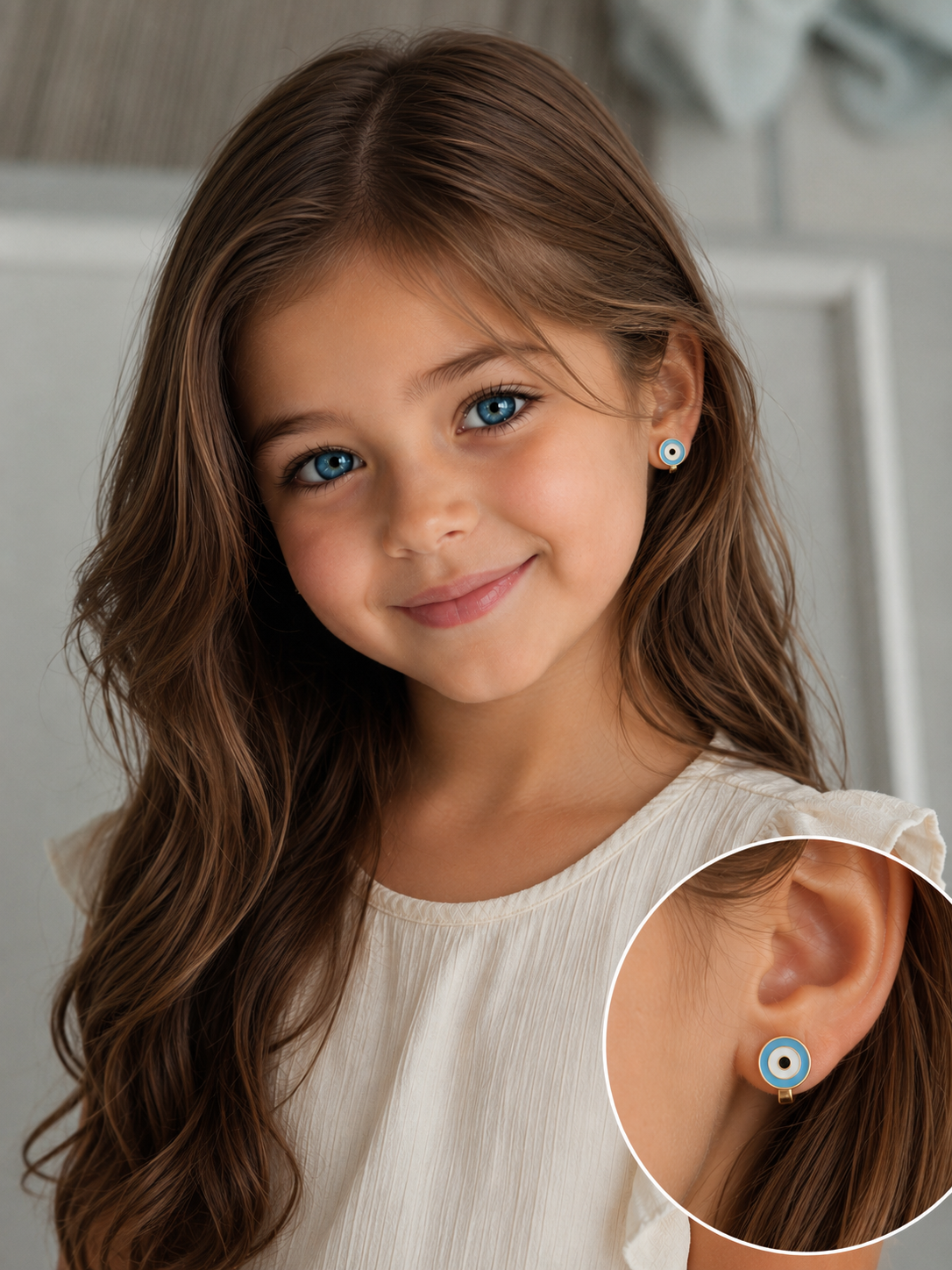 ZENA Kids Nazar Boncuğu Figürlü Çocuk Küpe ürün görseli 2